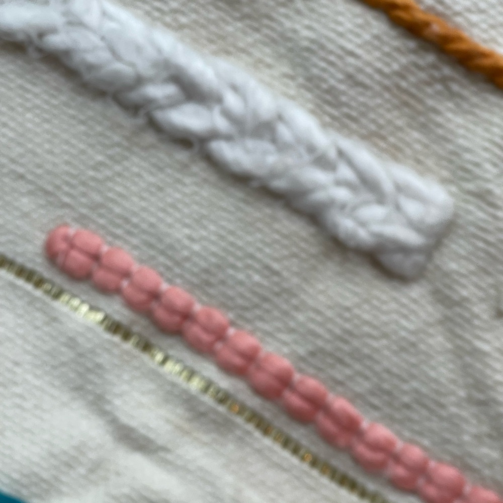 NWT Anthropology wool/cotton White multicolored textured throw for bed/couch - Picture 11 of 14